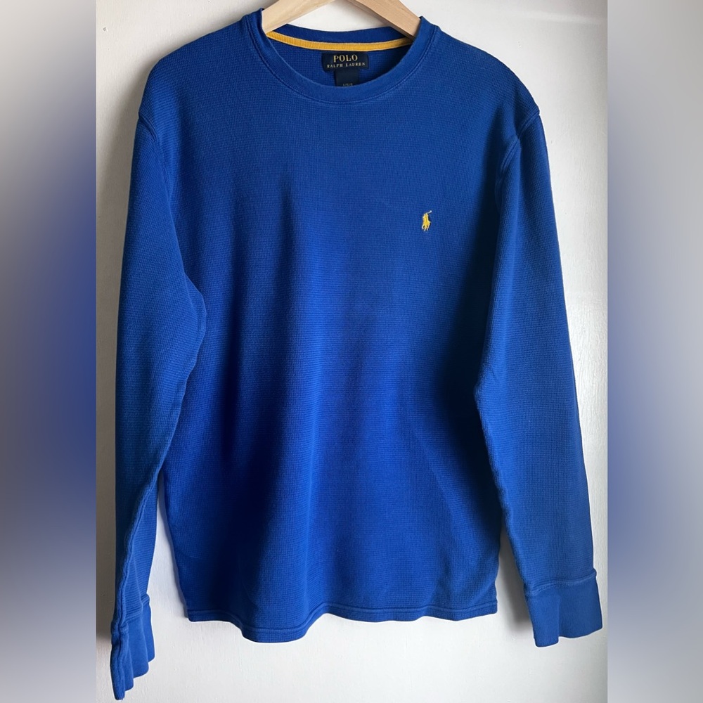 EUC Polo by Ralph Lauren Men's Royal Blue Crewneck Thermal Shirt, L